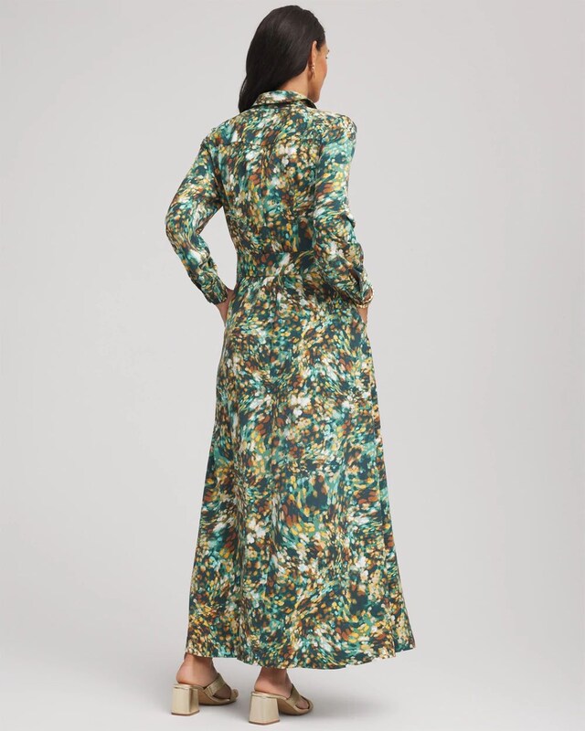 Printed Long-Sleeved Shirtdress - image 3